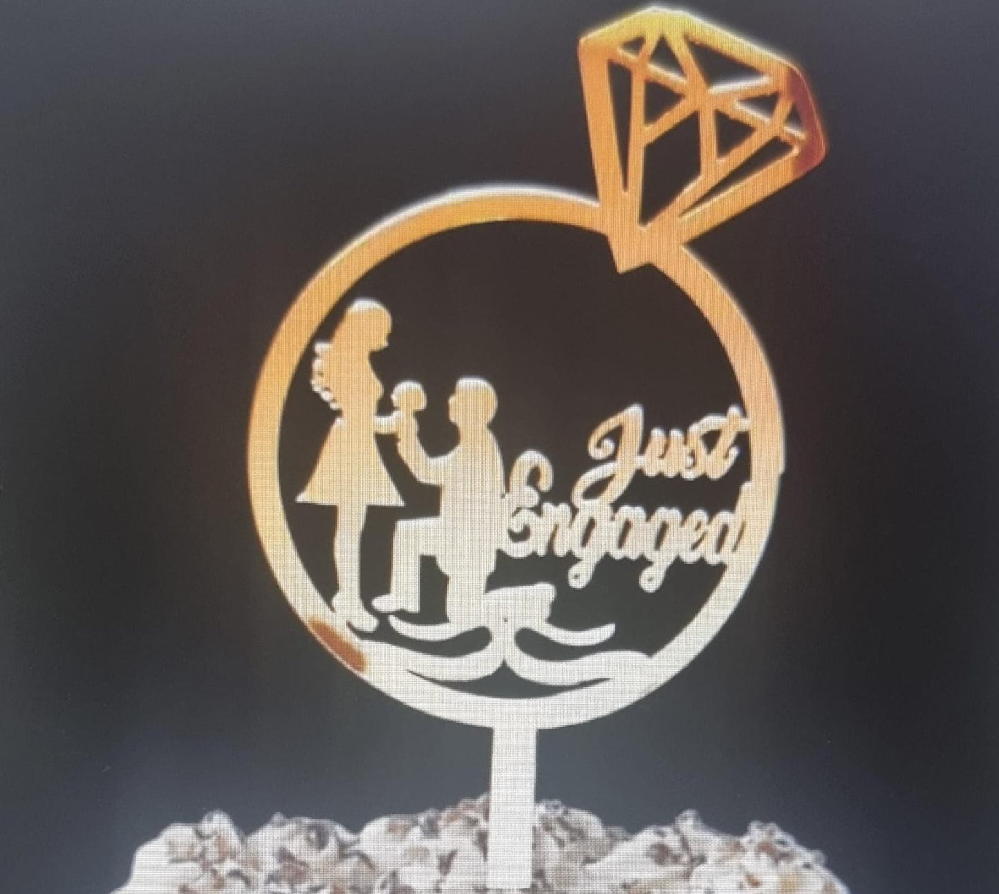 Engagement cake topper